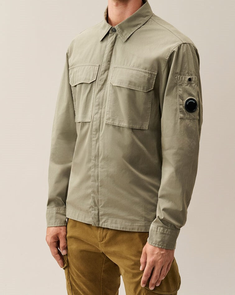 C.P. Company Organic Gabardine Lens Flap Zip Overshirt Fallen Rock – photo 2 – Dewachter Montpellier