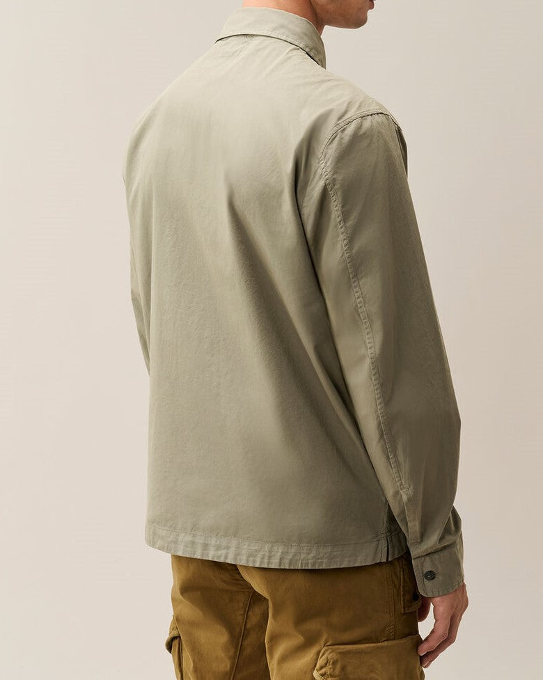 C.P. Company Organic Gabardine Lens Flap Zip Overshirt Fallen Rock – photo 3 – Dewachter Montpellier