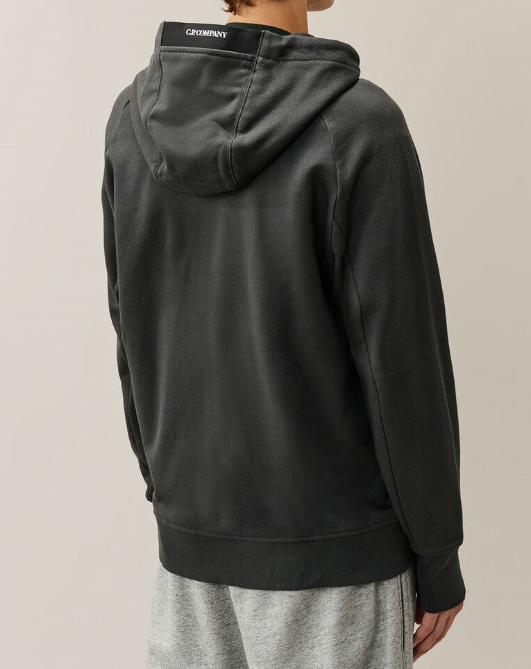 C.P. Company Diagonal Raised Fleece Lens Hooded Zip Sweatshirt Raven – photo 3 – Dewachter Montpellier