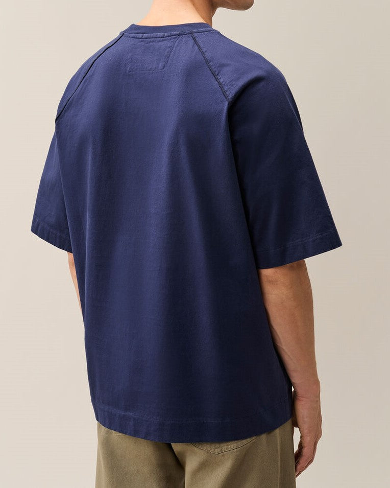 C.P. Company 30/2 Mercerized Jersey Twisted Lens Short Sleeve T-Shirt Peacoat – photo 3 – Dewachter Montpellier