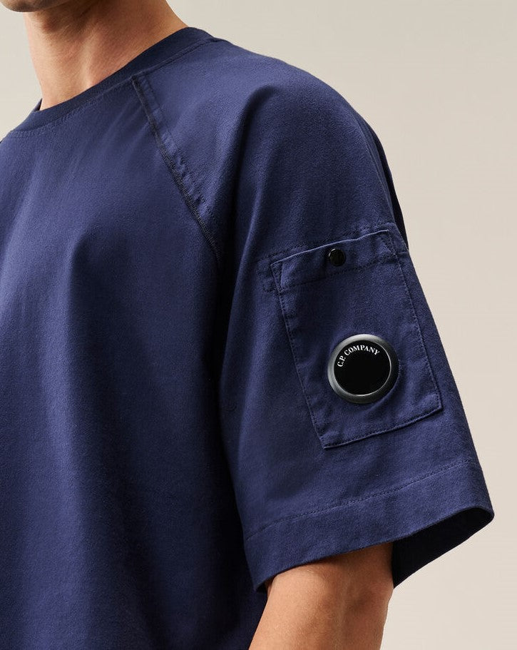 C.P. Company 30/2 Mercerized Jersey Twisted Lens Short Sleeve T-Shirt Peacoat – photo 4 – Dewachter Montpellier