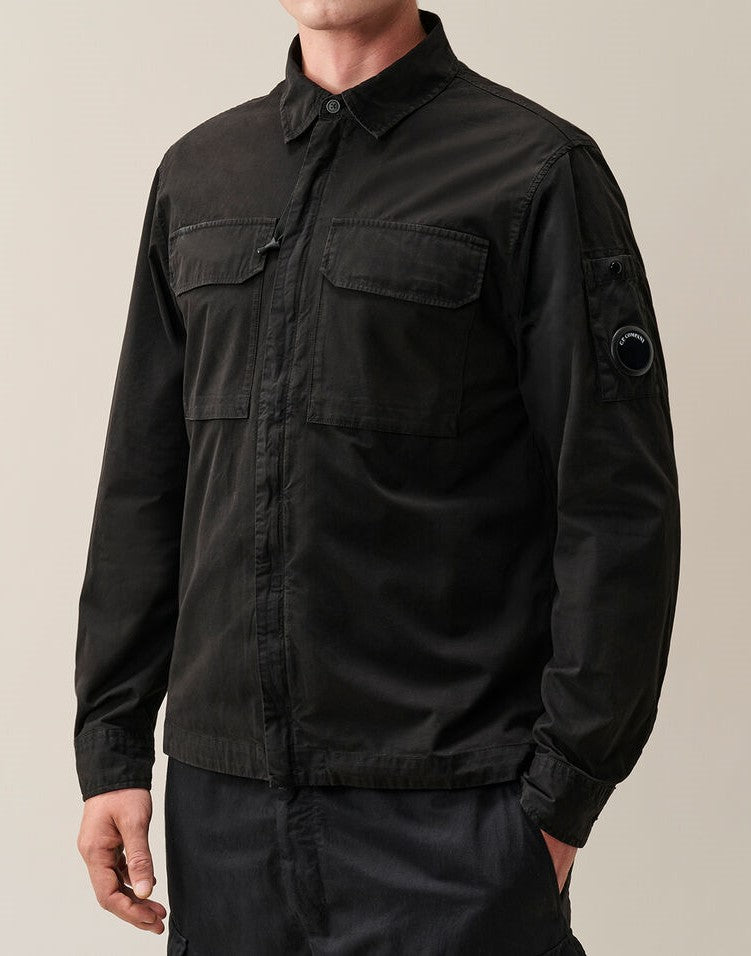 C.P. Company Organic Gabardine Zipped Lens Overshirt Black – photo 2 – Dewachter Montpellier