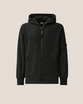 C.P. Company Diagonal Raised Fleece Hooded Zip Lens Sweatshirt Black – photo 1 – Dewachter Montpellier