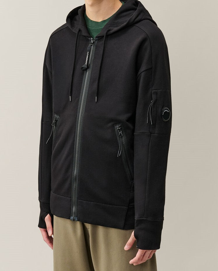 C.P. Company Diagonal Raised Fleece Hooded Zip Lens Sweatshirt Black – photo 2 – Dewachter Montpellier