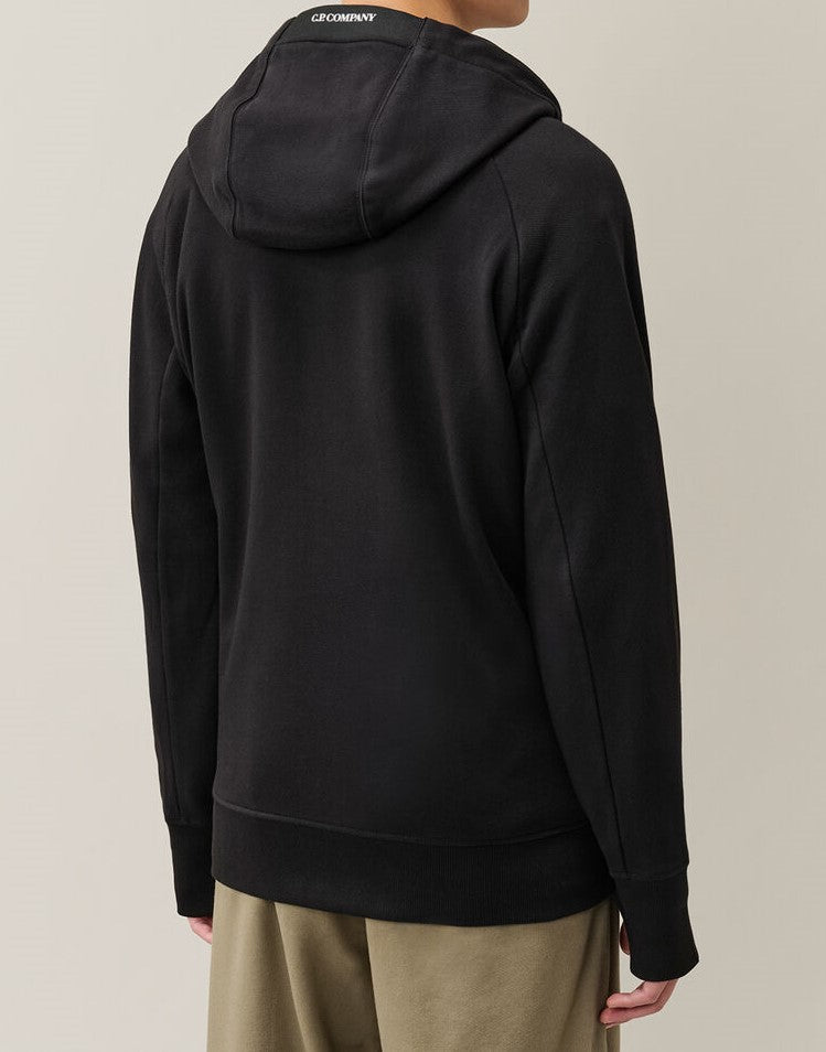 C.P. Company Diagonal Raised Fleece Hooded Zip Lens Sweatshirt Black – photo 3 – Dewachter Montpellier