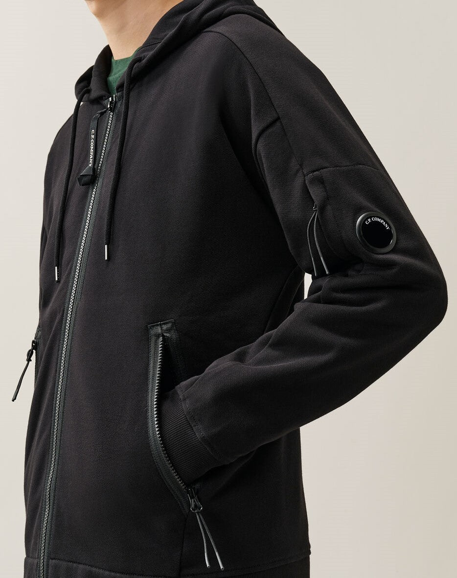 C.P. Company Diagonal Raised Fleece Hooded Zip Lens Sweatshirt Black – photo 4 – Dewachter Montpellier