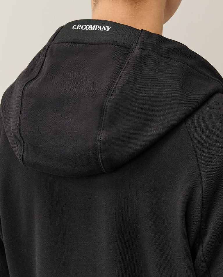 C.P. Company Diagonal Raised Fleece Hooded Zip Lens Sweatshirt Black – photo 5 – Dewachter Montpellier